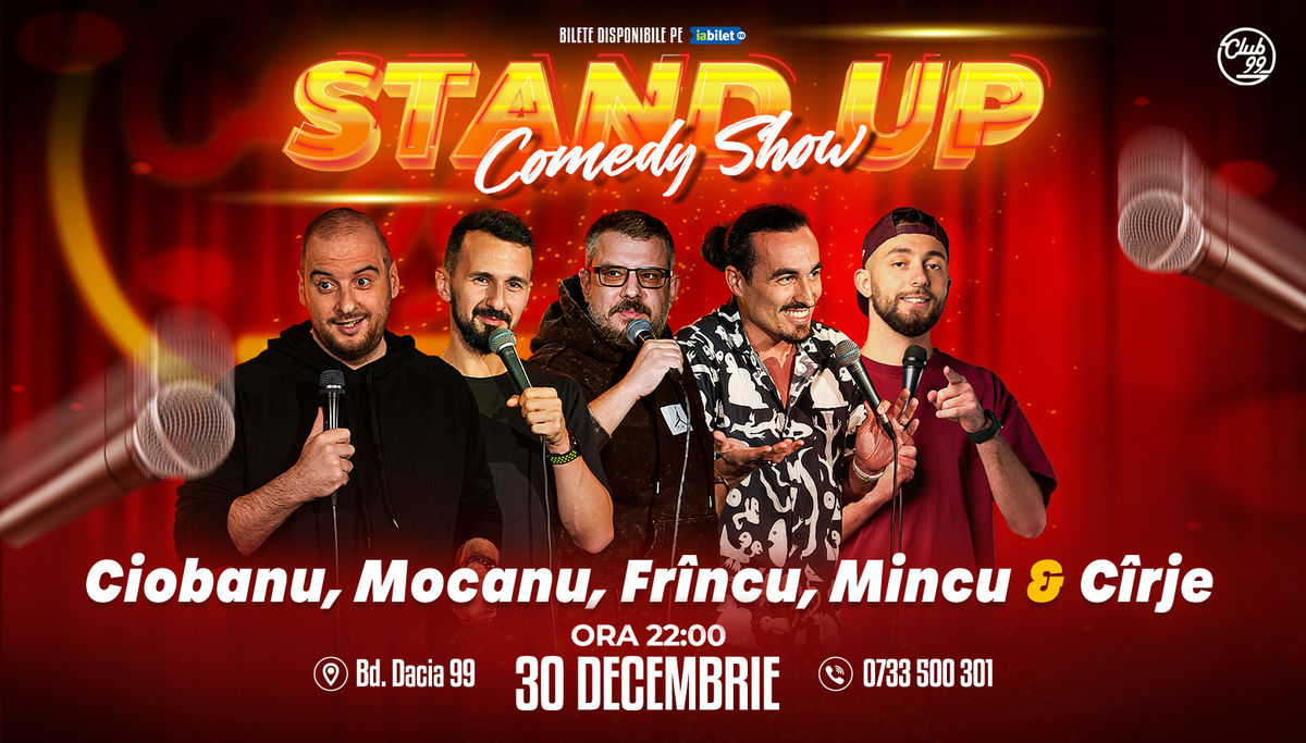 Bilete Stand Up Comedy cu Andrei Ciobanu Mocanu Frînculescu Mincu