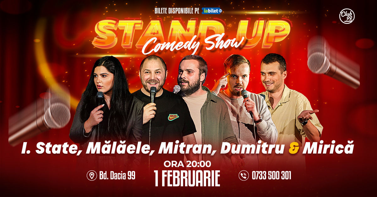 Bilete Stand Up Comedy Cu Ioana State Bogdan Malaele Mitran George