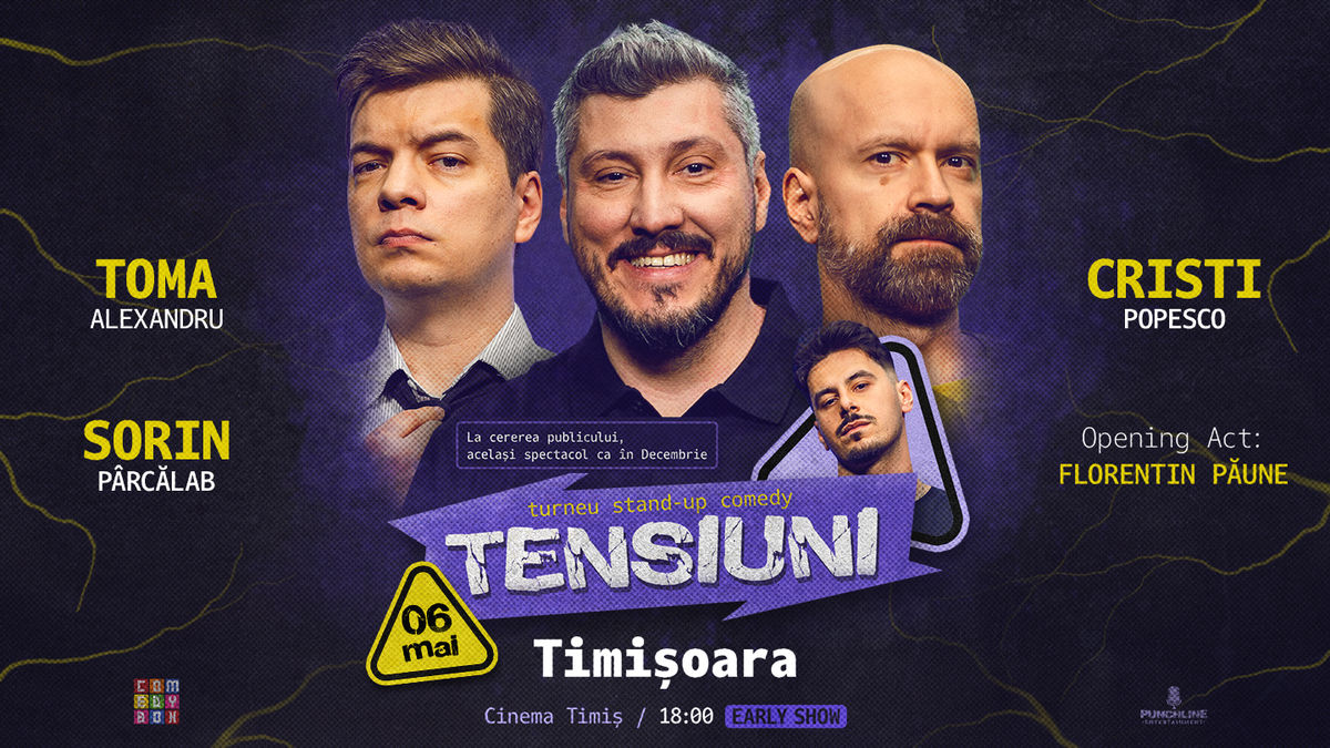 Bilete Timișoara Stand up Comedy cu Sorin Pârcălab Toma Cristi