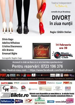 Teatrul Rosu: "Divort in ziua nuntii"