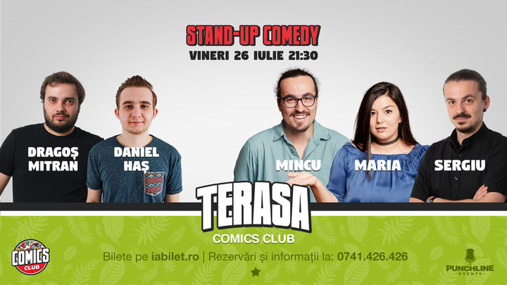 Stand Up Comedy cu Mincu, Maria & Sergiu pe Terasa Comics Club