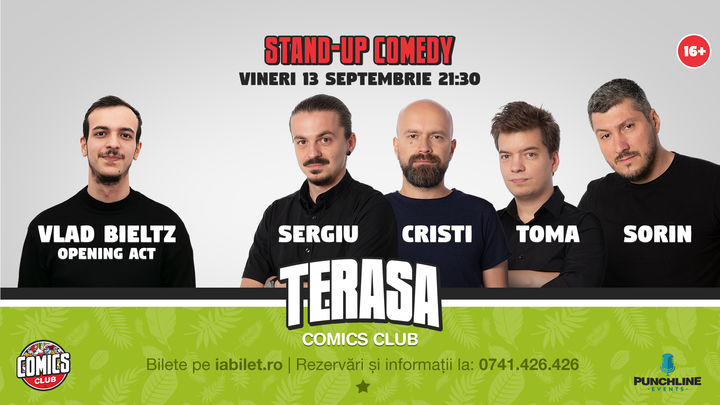 Stand-up cu Sorin, Sergiu, Toma & Cristi pe Terasa Comics Club