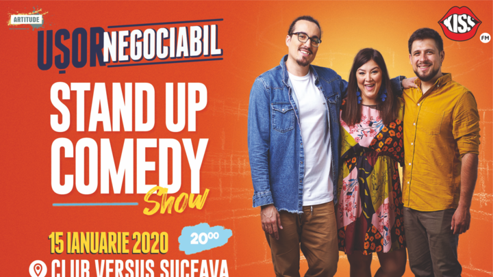 Suceava: Stand up comedy cu Banciu, Maria Popovici si Mincu ''Ușor negociabil''