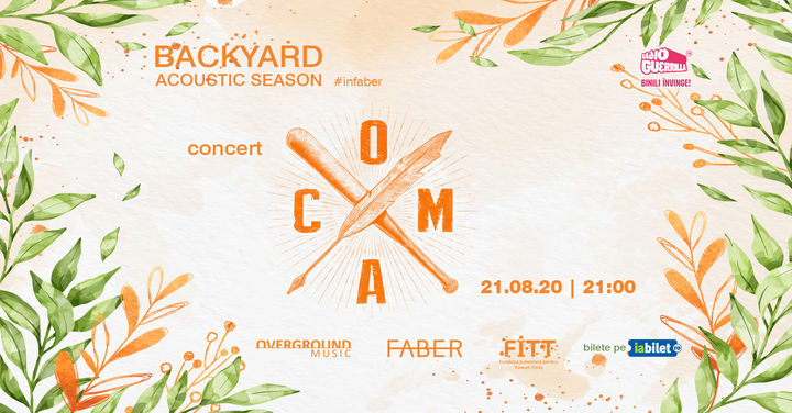 Timișoara: Concert acustic Coma pe 21 august - Backyard Acoustic Season