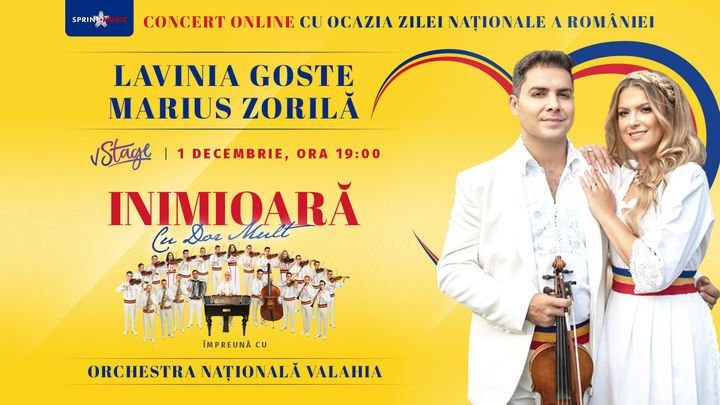 „Inimioara cu dor mult” Lavinia Goste si Marius Zorilă alături de Orchestra Națională Valahia