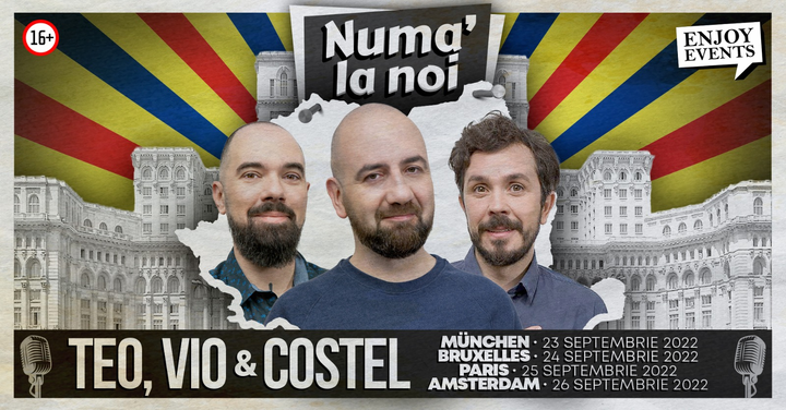 Amsterdam: Stand up show cu Teo, Vio si Costel "Numa' la noi Europa"