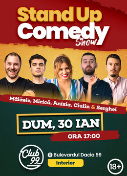 Stand up comedy la Club 99 cu Malaele, Mirica, Anisia, Virgil Ciulin si Serghei