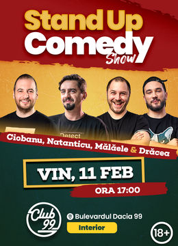 Stand up comedy la Club 99 cu Andrei Ciobanu, Natanticu, Bogdan Malaele si Dracea