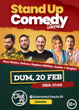Stand up comedy la Club 99 cu Raul Gheba, Dracea, Malaele, Anisia si Serghei