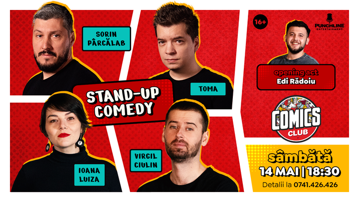 Stand-up cu Ioana Luiza, Toma, Sorin și Virgil la ComicsClub!