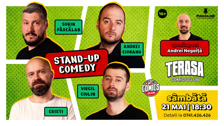 Stand-up cu Cristi, Sorin, Virgil și Andrei Ciobanu pe Terasa ComicsClub!