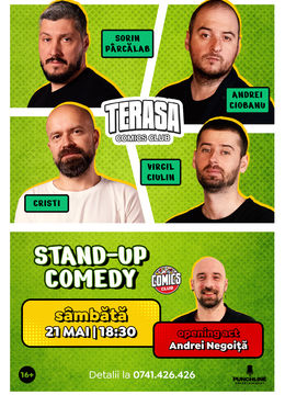 Stand-up cu Cristi, Sorin, Virgil și Andrei Ciobanu pe Terasa ComicsClub!