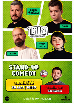 Stand-up cu Cristi, Toma, Sorin și Ioana Luiza pe Terasa ComicsClub!