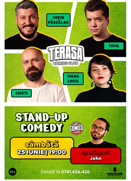 Stand-up cu Cristi, Toma, Sorin și Luiza pe Terasa ComicsClub!