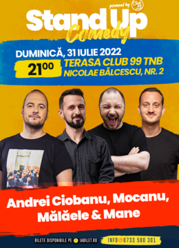 Stand-up la Club 99 TNB - Terasa cu Andrei Ciobanu, Mocanu, Malaele & Mane