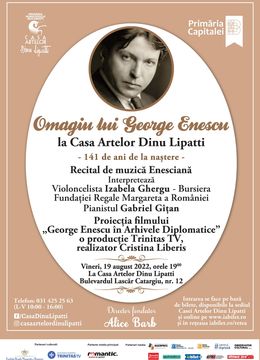 Omagiu lui George Enescu la Casa Artelor Dinu Lipatti