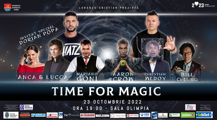 Timisoara: TIME FOR MAGIC - Spectacol de Magie cu toti Magicienii (Gala Campionilor)