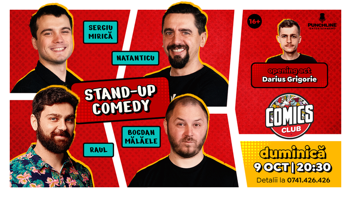Stand-up cu Mirică, Mălăele, Natanticu și Raul la ComicsClub!