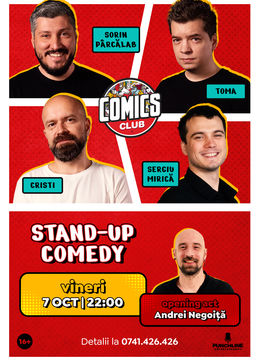 Stand-up cu Cristi, Toma, Sorin și Mirica la ComicsClub!