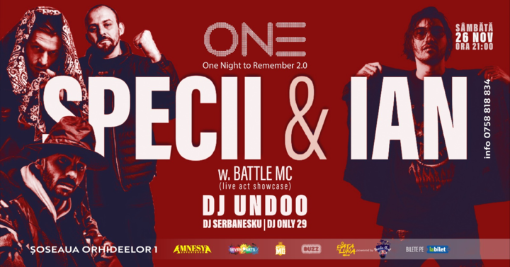 SPECII and IAN | One Night to Remember 2.0 - O dată pe Lună party