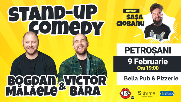 Petrosani: Stand Up Comedy cu Bogdan Malaele si Victor Bara - "Patru la Purtare"