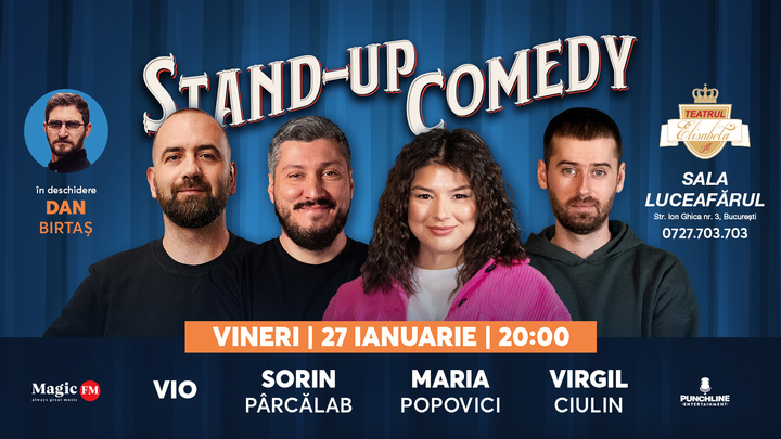 Stand-up Comedy cu Vio, Sorin, Maria și Virgil @ Sala Luceafarul