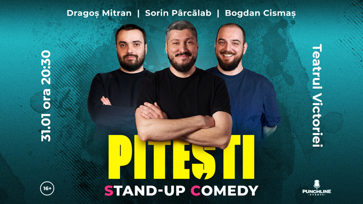 Pitești: Stand-Up Comedy cu Sorin Pârcălab, Mitran și Bogzi