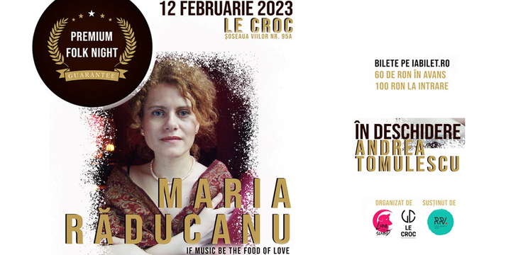 "If music be the food of love" - Premium live cu Maria Răducanu