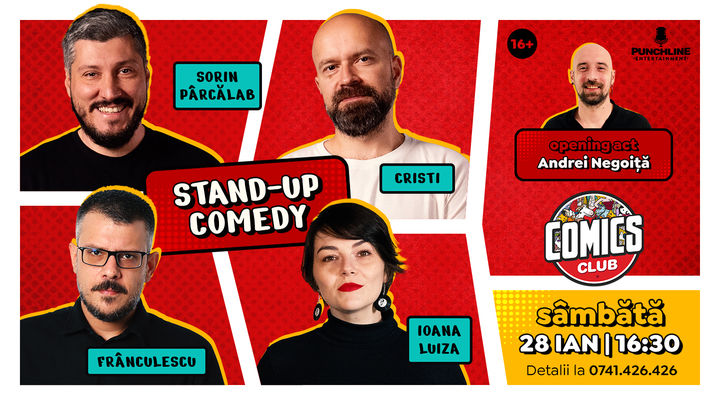 Stand-up cu Cristi, Sorin, Frînculescu și Luiza la ComicsClub!