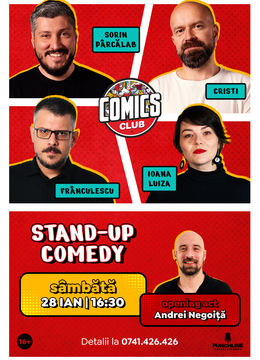 Stand-up cu Cristi, Sorin, Frînculescu și Luiza la ComicsClub!