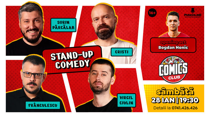 Stand-up cu Cristi, Sorin, Frînculescu și Virgil la ComicsClub!