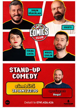 Stand-up cu Cristi, Sorin, Ioana Luiza și Virgil la ComicsClub!