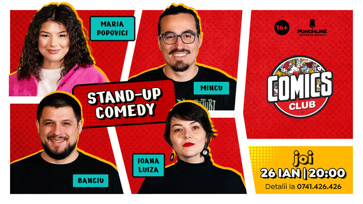 Stand-up cu Maria, Mincu, Banciu și Ioana Luiza la ComicsClub!
