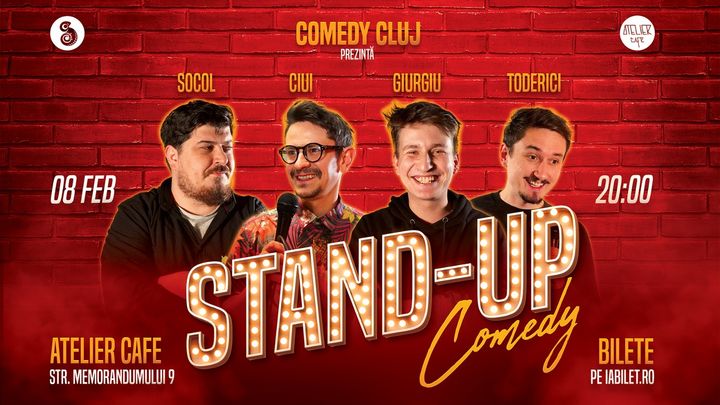Cluj-Napoca: Stand up comedy cu Cristi Ciui, Socol, Claudiu Toderici, Cristi Giurgiu