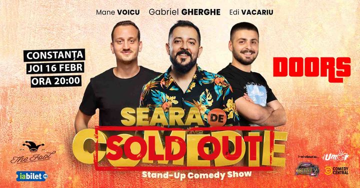 Constanta: Stand-Up Comedy @ Doors cu Gabriel Gherghe, Mane Voicu si Edi Vacariu