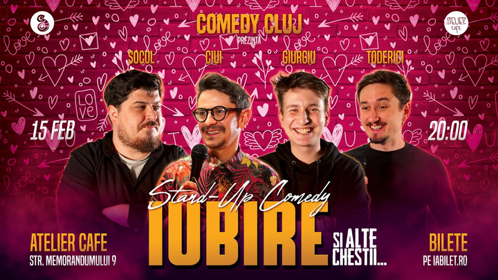 Cluj-Napoca: Stand up comedy cu Socol, Ciui, Giurgiu și Claudiu Toderici