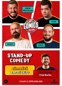 Stand-up cu Cristi, Toma, Sorin și Bogzi la ComicsClub!