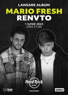 Concert Mario Fresh și RENVTØ pe 1 iunie, la Hard Rock Cafe