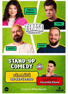 Stand-up cu Cristi, Toma, Maria și Bogzi pe Terasa ComicsClub!