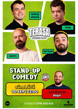 Stand-up cu Cristi, Toma, Mitran și Mirică pe Terasa ComicsClub!