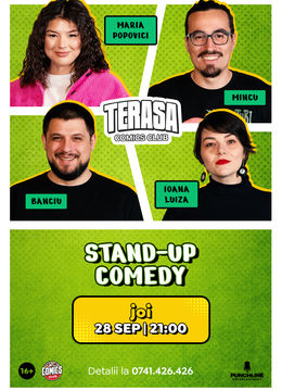 Stand-up Comedy cu Maria, Mincu, Banciu și Ioana Luiza pe Terasa ComicsClub!