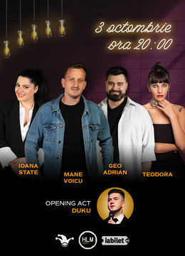 The Fool: Stand up comedy cu Ioana State, Mane Voicu, Geo Adrian și Teodora Nedelcu