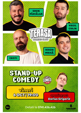 Stand-up cu Cristi, Sorin, Virgil și Mirică pe Terasa ComicsClub!