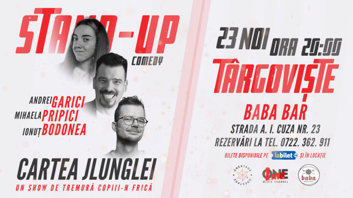 Targoviste: Stand Up cu Andrei Garici, Mihaela Pripici și Ionuț Bodonea