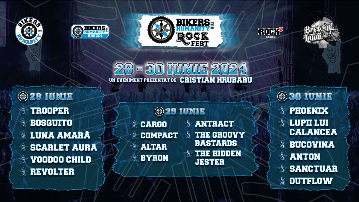 Bilete Bikers for Humanity Rock Fest 2024 2830 iun Summer Camp Brezoi