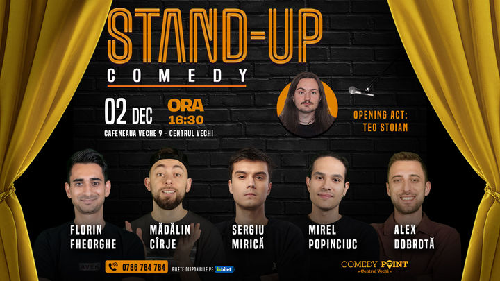 COMEDY POINT: Stand-up Comedy cu Cîrje, Dobrotă, Popinciuc, Florin Gheorghe și Mirică