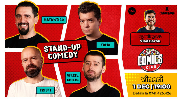 Stand-up cu Cristi, Toma, Natanticu și Virgil la ComicsClub!