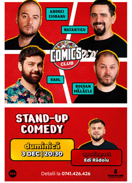 Stand-up cu Natanticu, Raul, Ciobanu și Bogdan Mălăele la ComicsClub!