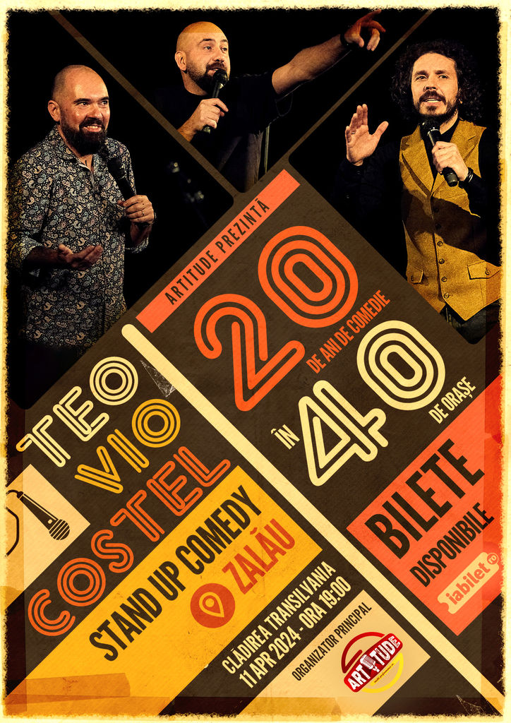 Zalău: Teo, Vio și Costel - 20 de ani de comedie în 40 de orașe | Stand Up Comedy Show