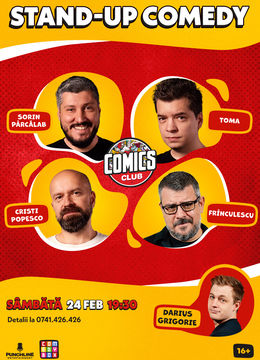 Stand-up cu Sorin, Toma, Popesco și Frînculescu la ComicsClub!